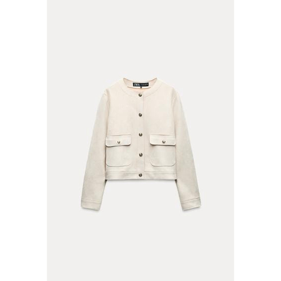 Zara Jackets & Blazers - Zara Faux suede short jacket Size L